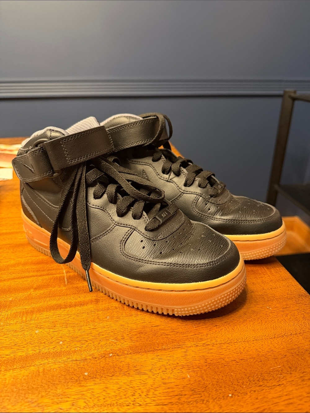 Nike Air Force 1 High-Top Sneakers with Gum Sole - custom